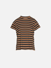 Boxy Crew Tee,THE GREAT,CIGAR STRIPE,Image 1