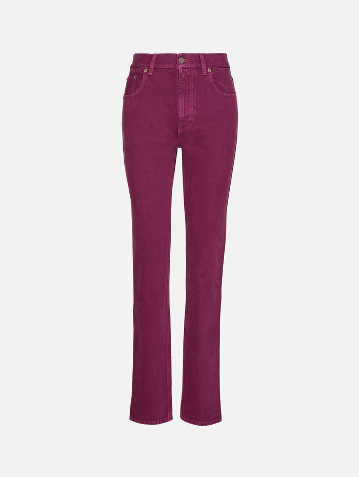 Denim Trouser Pant,CHLOÉ,MAGENTA,Image 1