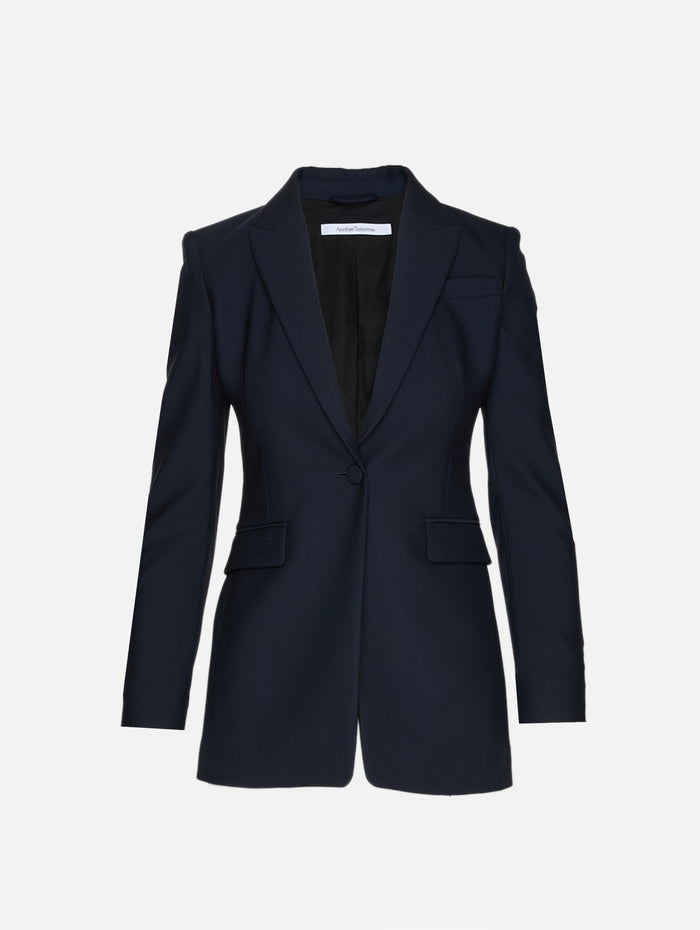 Single Button Jacket,ANOTHER TOMORROW,NAVY,Image 1