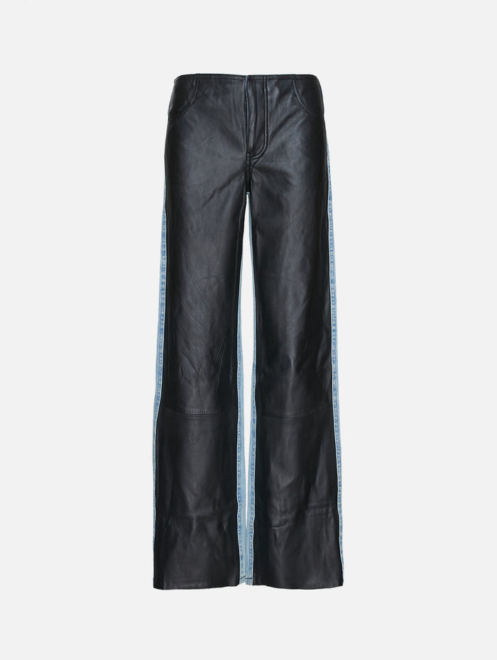 Troy Deconstruct Leather Jean,CHRISTOPHER ESBER,INDIGO/BLACK,Image 1