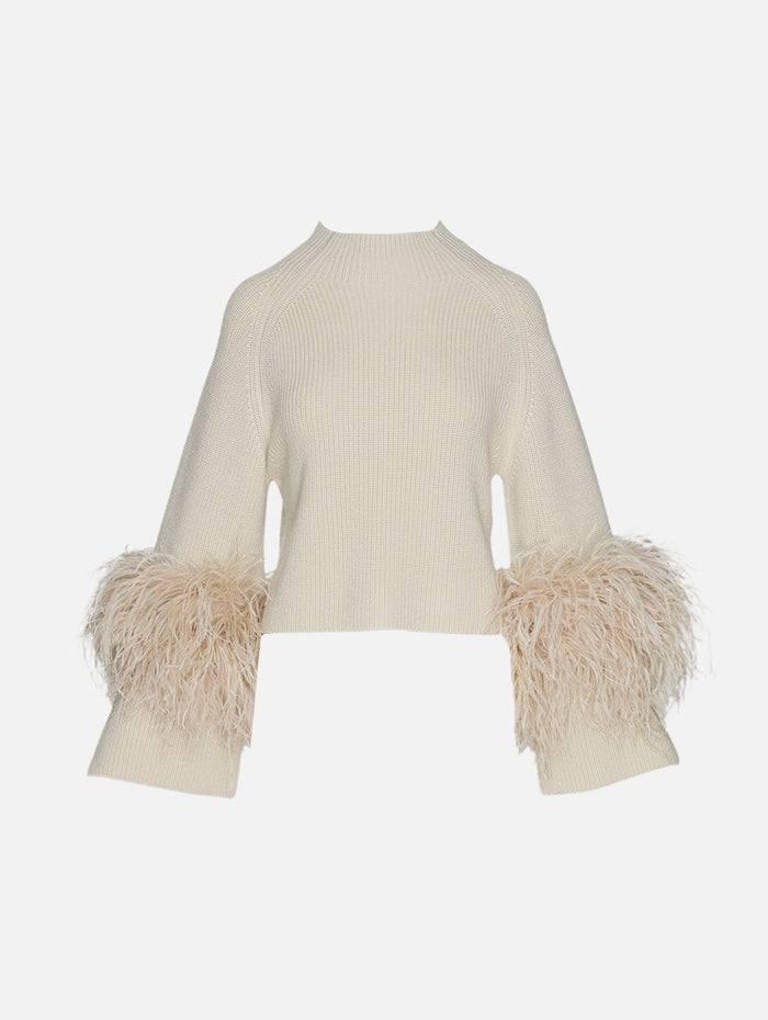 Merino Mock Neck Sweater,LAPOINTE,SAND,Image 1