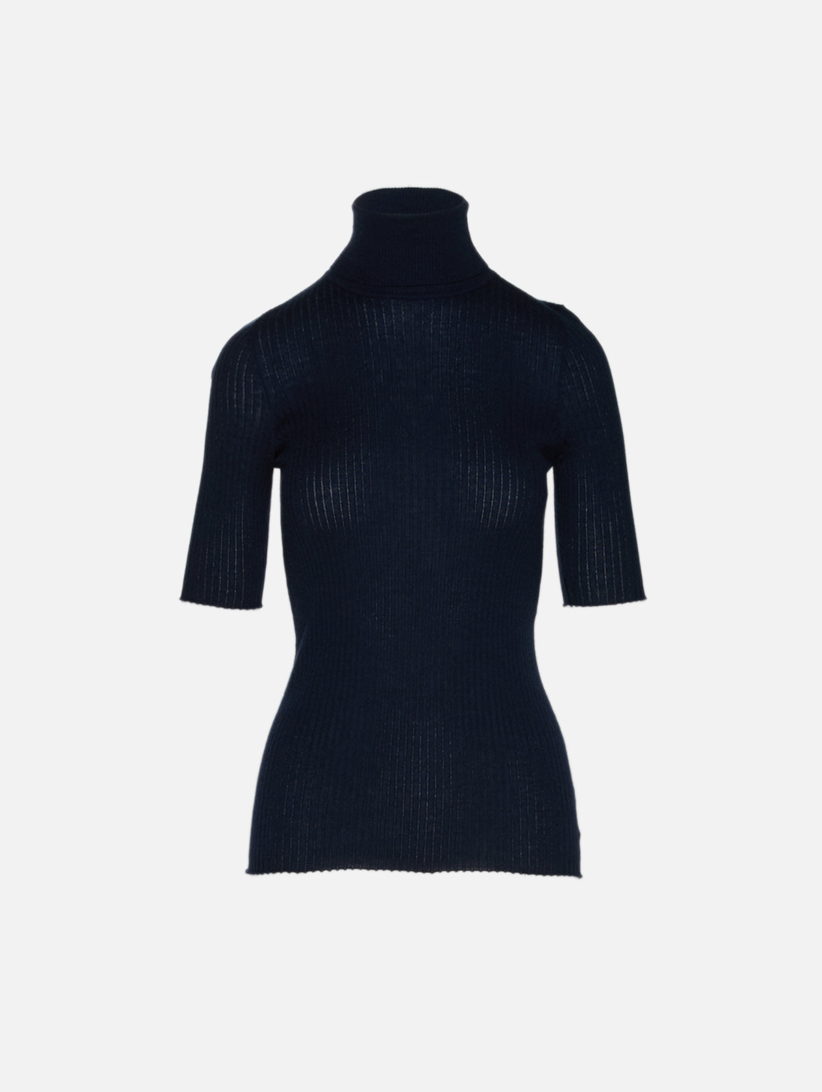 Turtleneck Top,SPRWMN,NAVY,Image 1