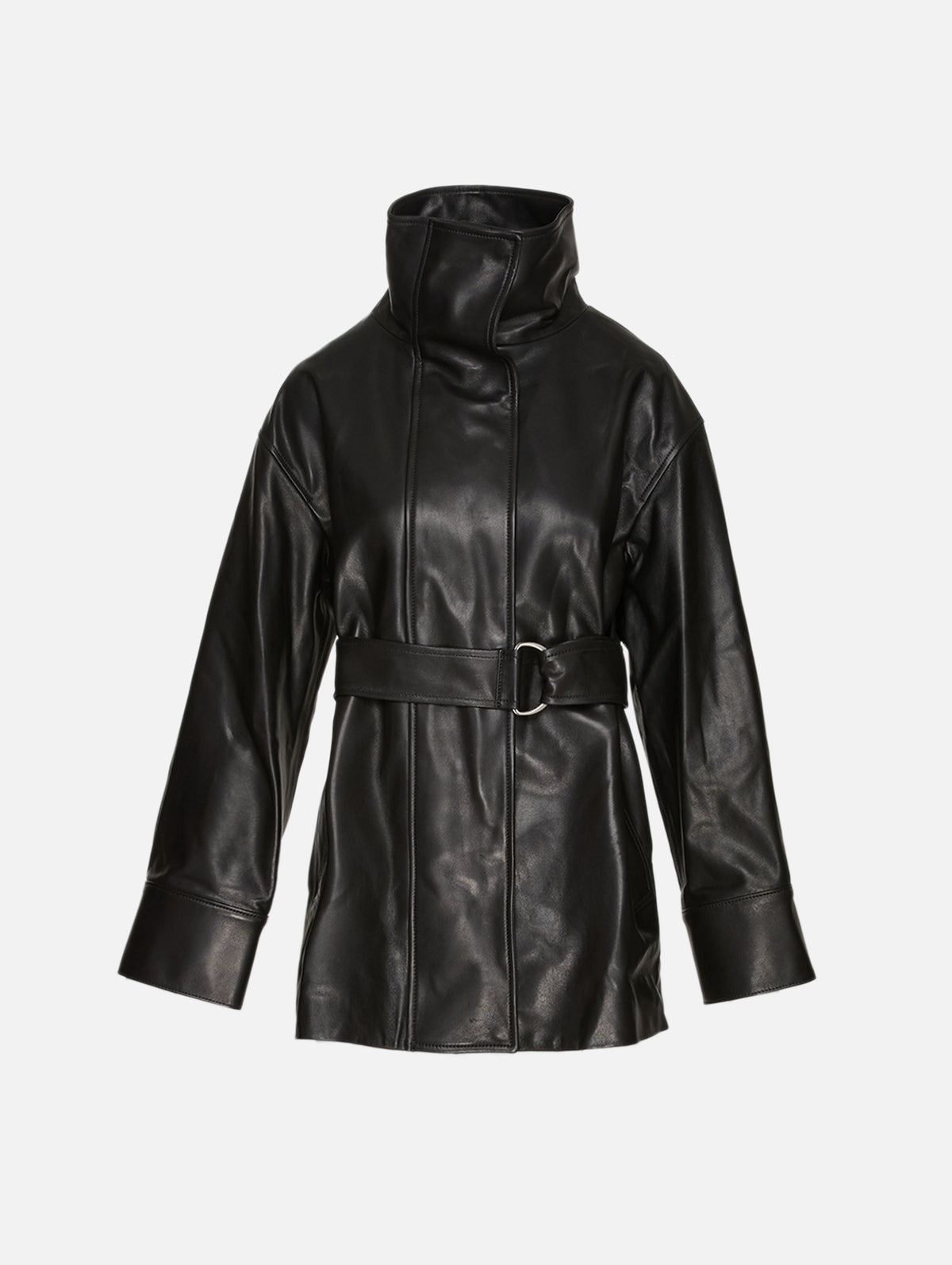 Ellis Leather Jacket,HEIRLOME,BLACK,Image 2