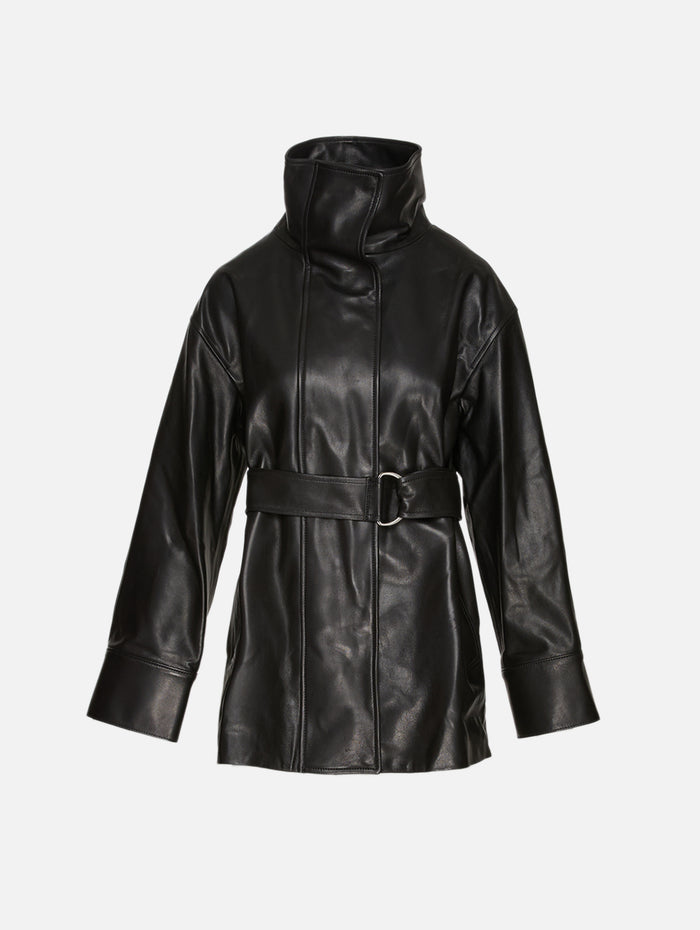 Ellis Leather Jacket,HEIRLOME,BLACK,Image 1