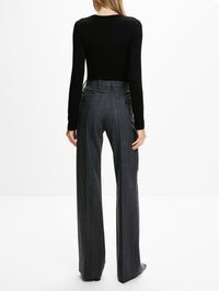 Etoile Pant,NILI LOTAN,GREY BLUE CHECK,Image 4