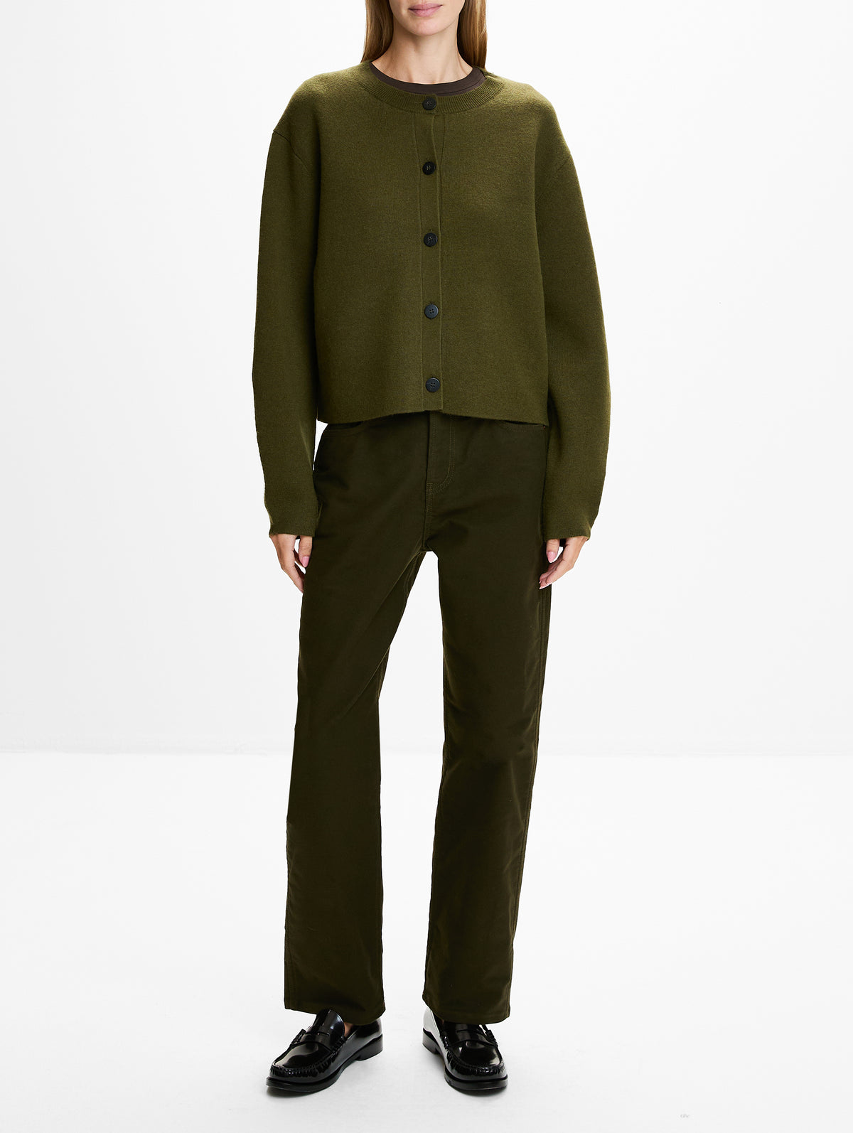 Classic Cardigan,B SIDES,OLIVE,Image 2