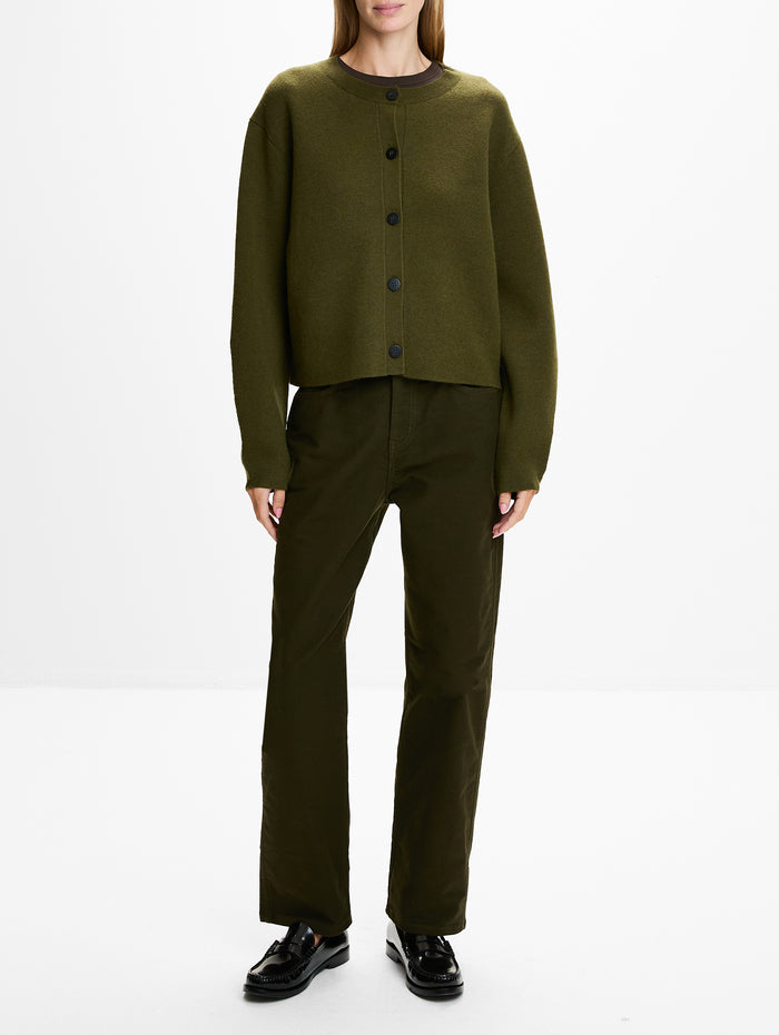 Classic Cardigan,B SIDES,OLIVE,Image 1