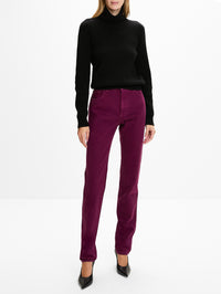 Denim Trouser Pant,CHLOÉ,MAGENTA,Image 2