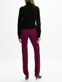Denim Trouser Pant,CHLOÉ,MAGENTA,Image 3