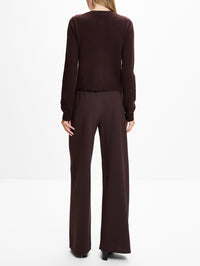 Pia Button Cardigan,ELYSEWALKER LABEL,CHOCOLATE PLUM,Image 3