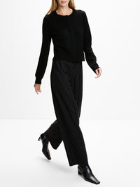 Tracksuit Pintuck Pant,THE GREAT,BLACK CREAM PINSTRIPE,Image 3