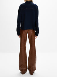 Cropped Western Shirt,GUEST IN RESIDENCE,MIDNIGHT,Image 3