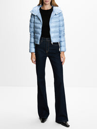Shiny Nylon Bomber Coat,HERNO,SKY BLUE,Image 2