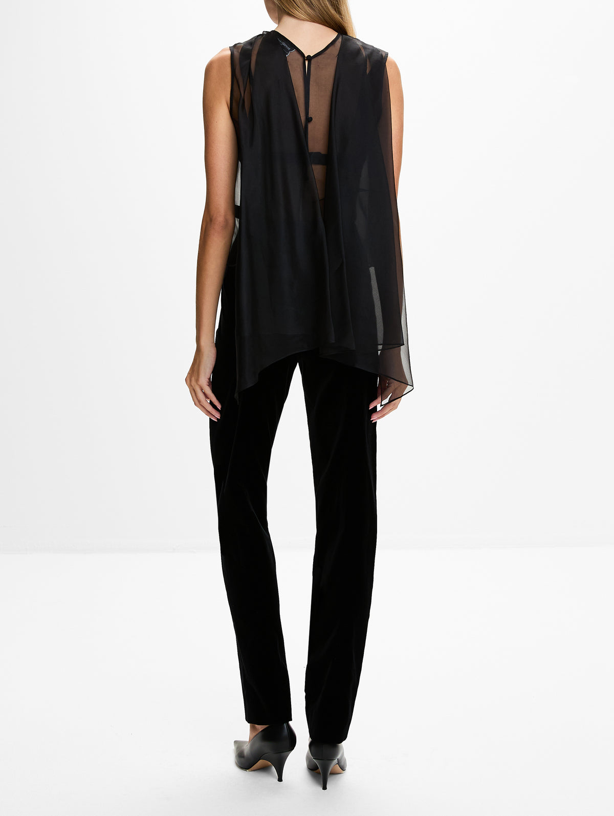 Vienna Tank,BRANDON MAXWELL,BLACK,Image 3