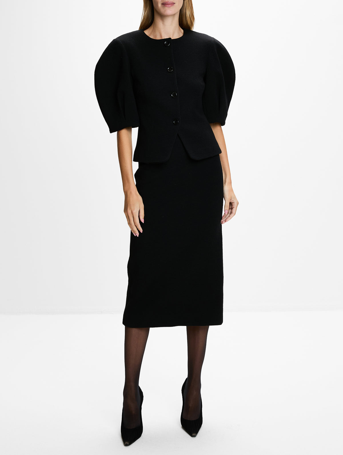 Jersey Skirt,MAX MARA,BLACK,Image 2