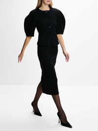 Jersey Skirt,MAX MARA,BLACK,Image 3
