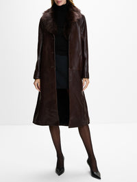 Niven Coat,NOUR HAMMOUR,DARK BROWN,Image 2