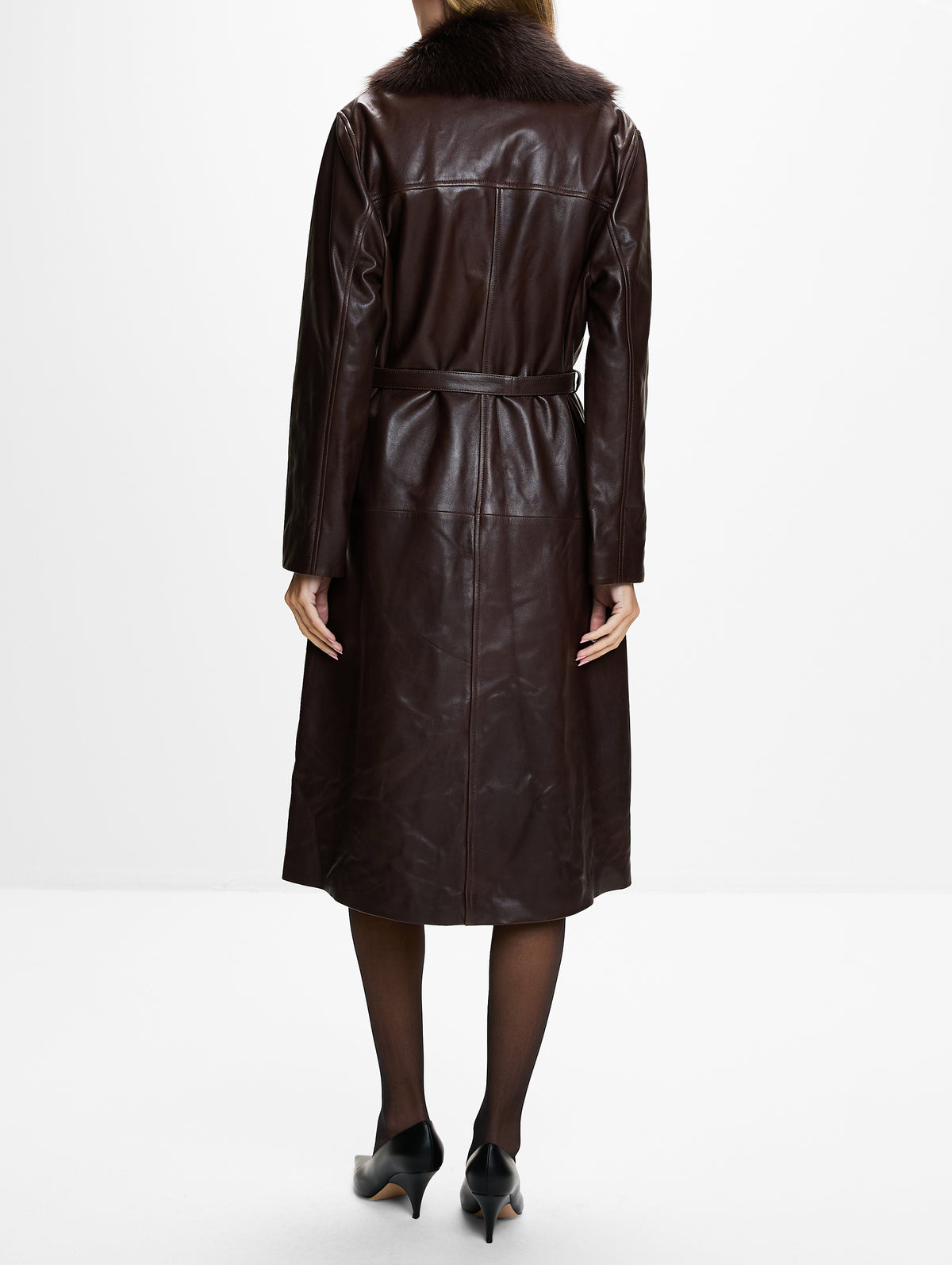 Niven Coat,NOUR HAMMOUR,DARK BROWN,Image 3