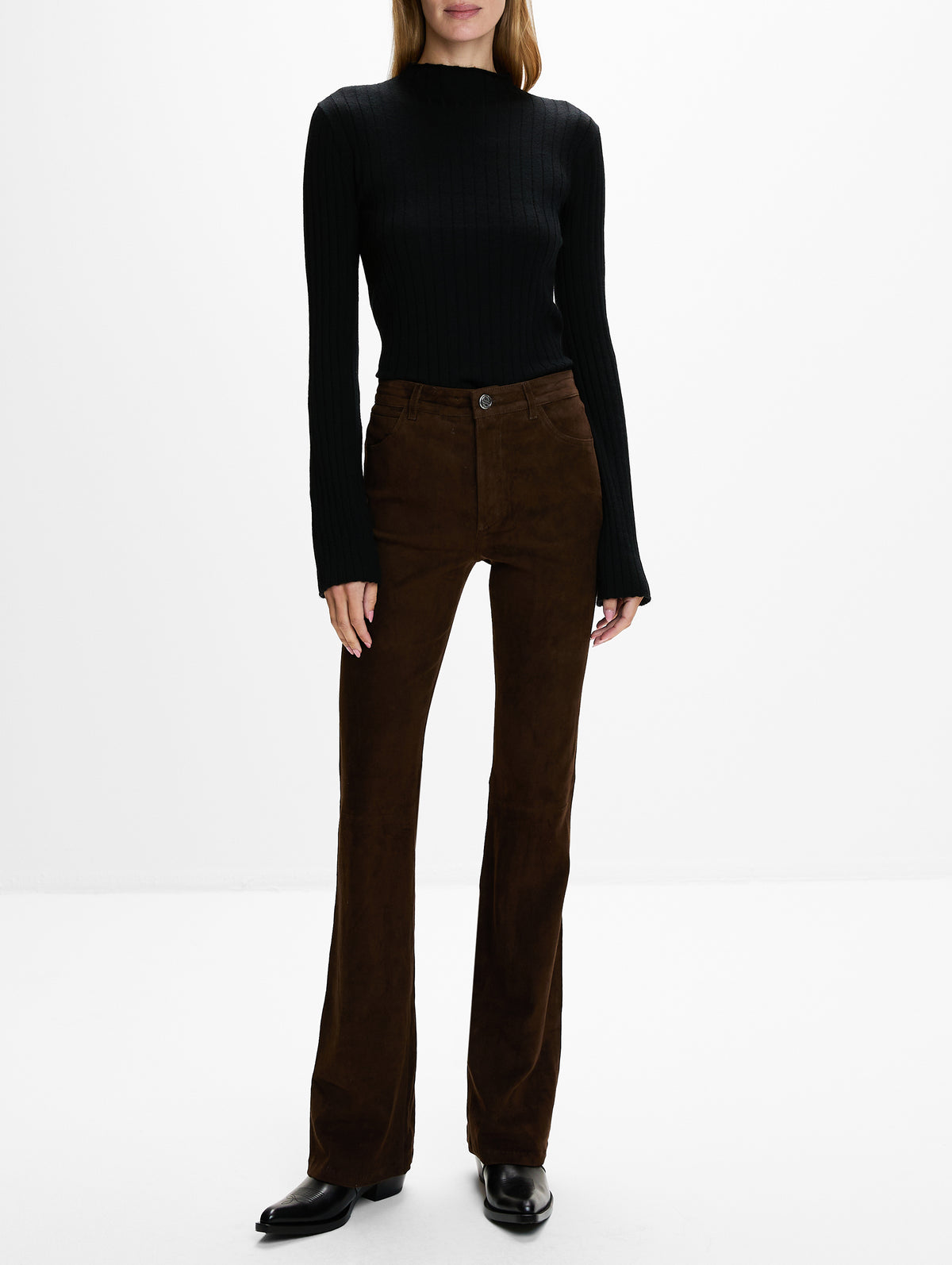 Micro Flare Pant,SPRWMN,AMERICANO,Image 2