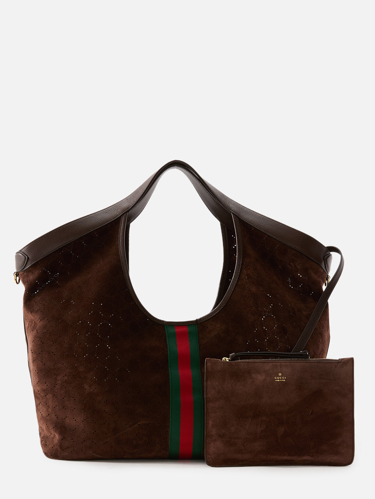 Giglio Tote Bag,GUCCI,DARK BROWN,Image 2