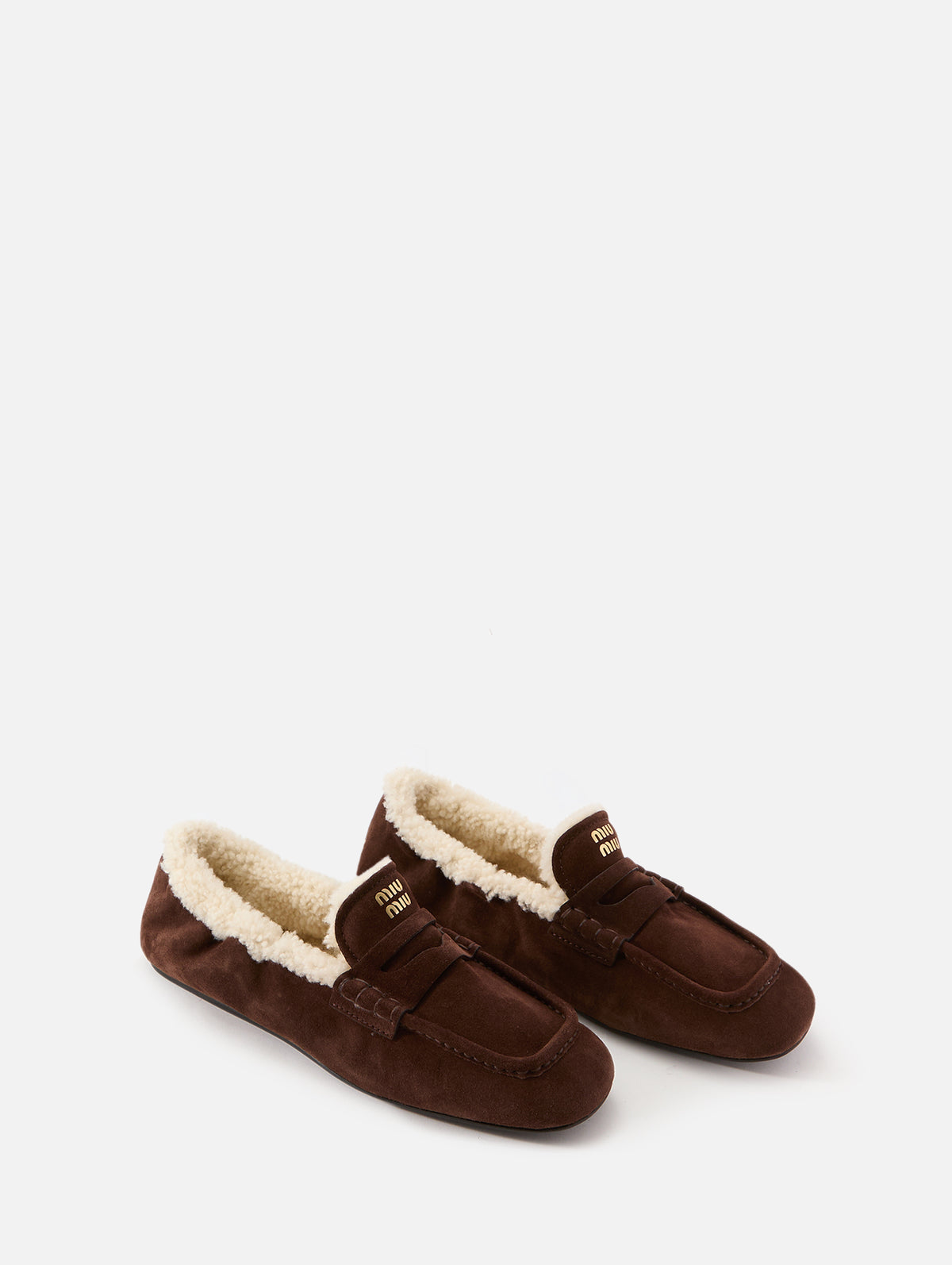 Shearling Mocassin,MIU MIU,MORO,Image 2