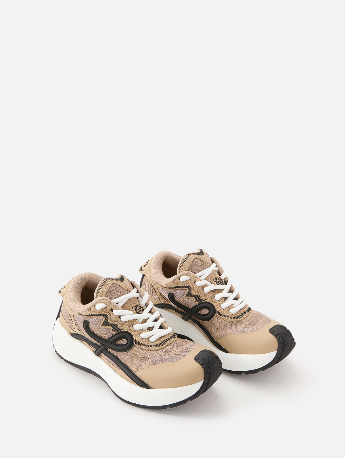 Pogo Sneaker,LOEWE,BEIGE BLACK WHITE,Image 2