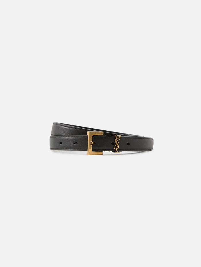 Fine Cassandre Belt,SAINT LAURENT,BLACK,Image 1