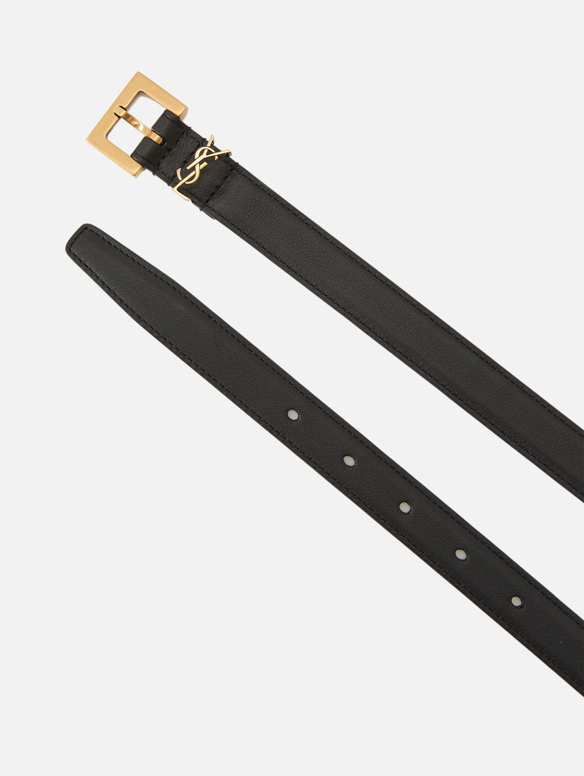 Fine Cassandre Belt,SAINT LAURENT,BLACK,Image 2