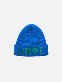 Loewe Beanie,LOEWE,BLUE GREEN,Image 1