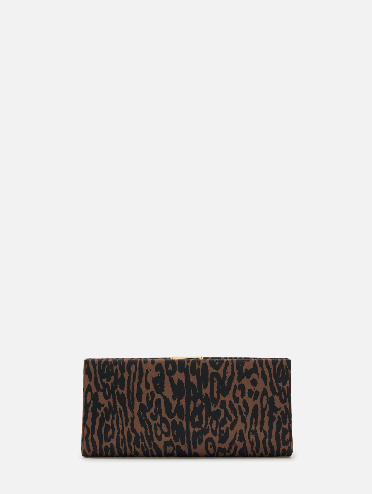 Pats Leopard Satin Clutch,CAROLINA HERRERA,BROWN BLACK,Image 1