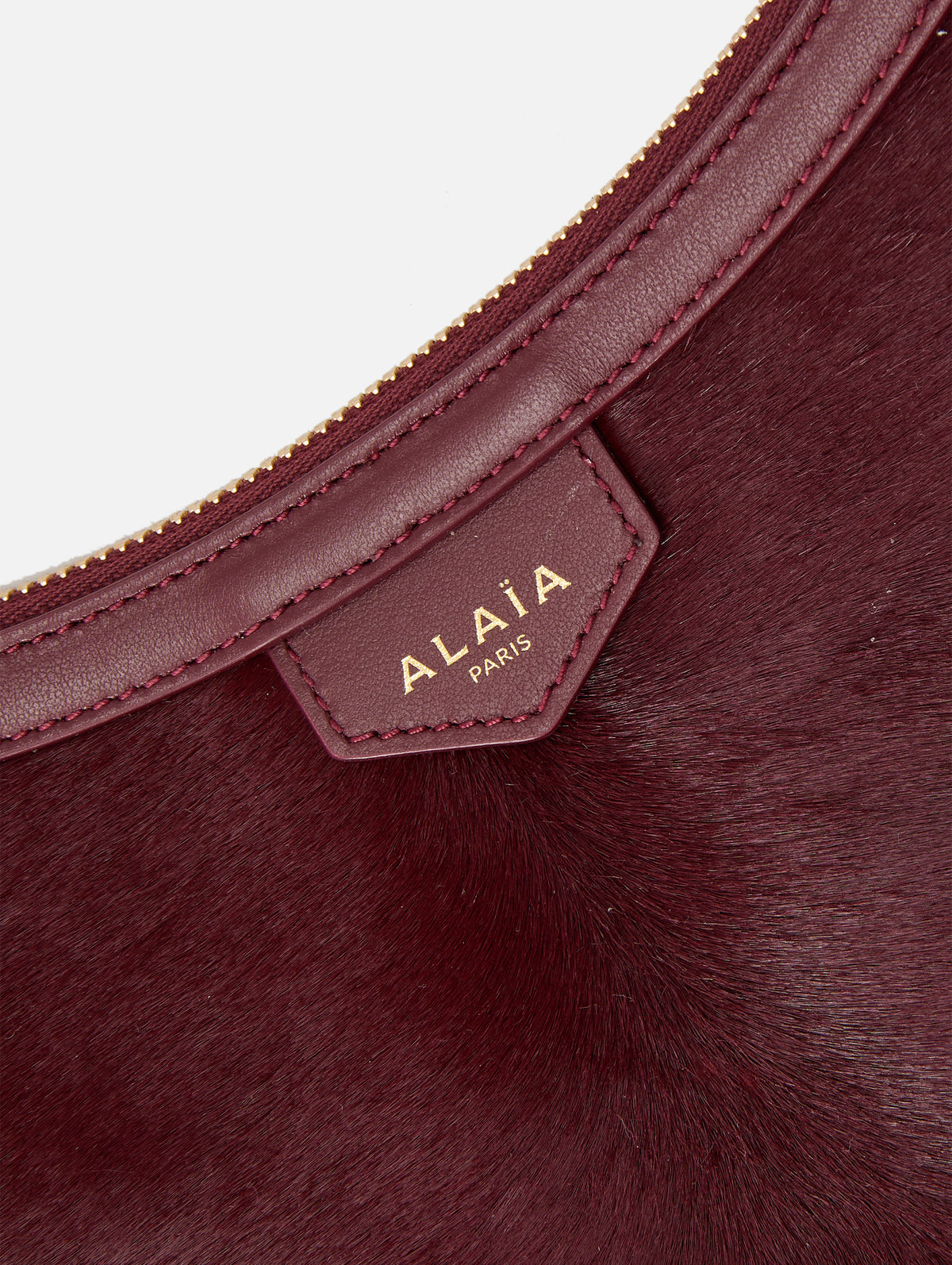 Lune Haircalf Bag,ALAIA,ROUGE GRENADA,Image 3