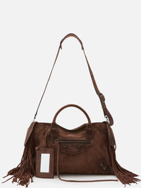 Fringe Le City Bag,BALENCIAGA,LIGHT ESPRESSO,Image 3