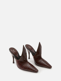 Court Mule,ALAIA,DARK BROWN,Image 2