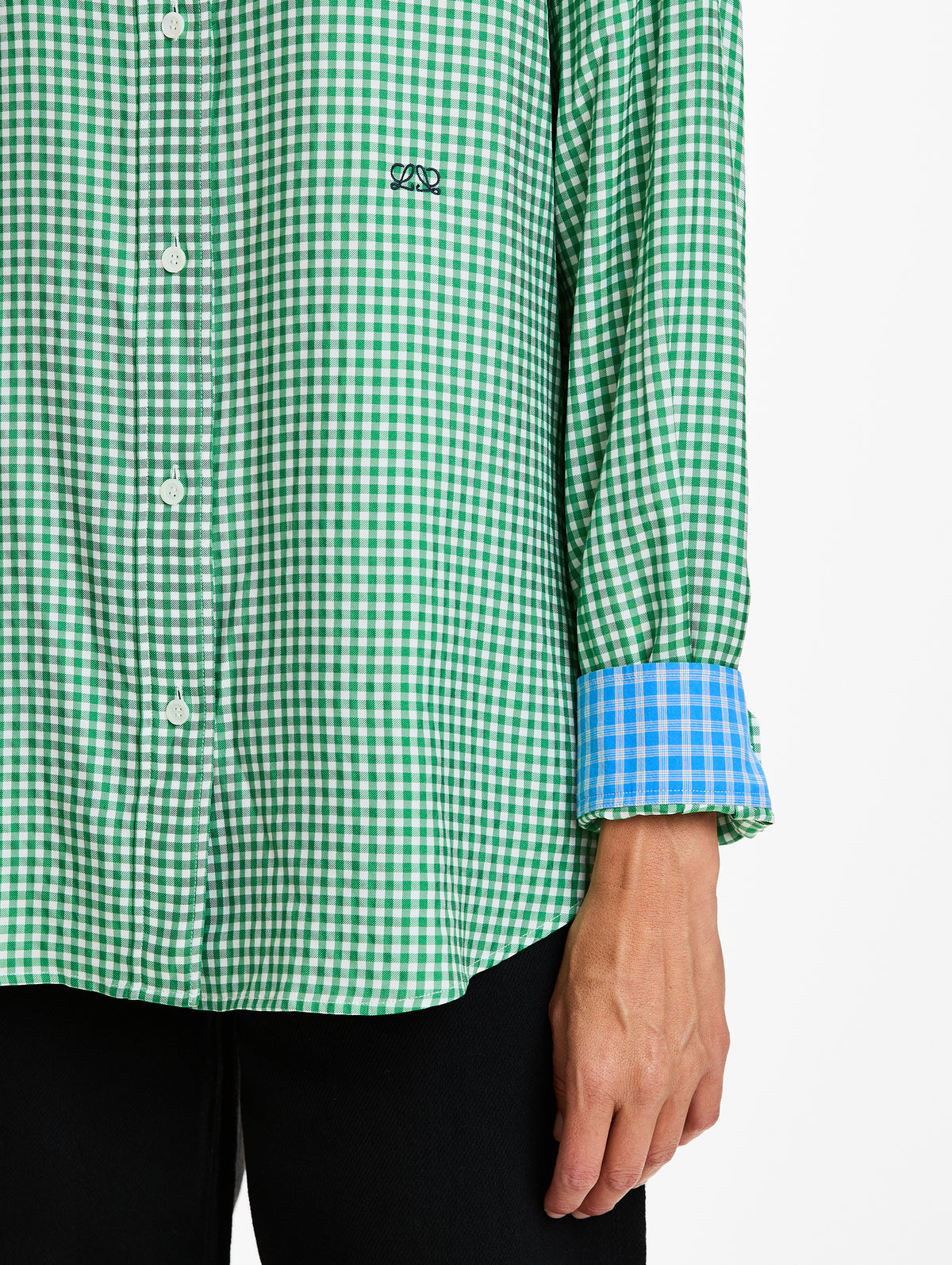 Longsleeve Shirt,LOEWE,GREEN WHITE,Image 4