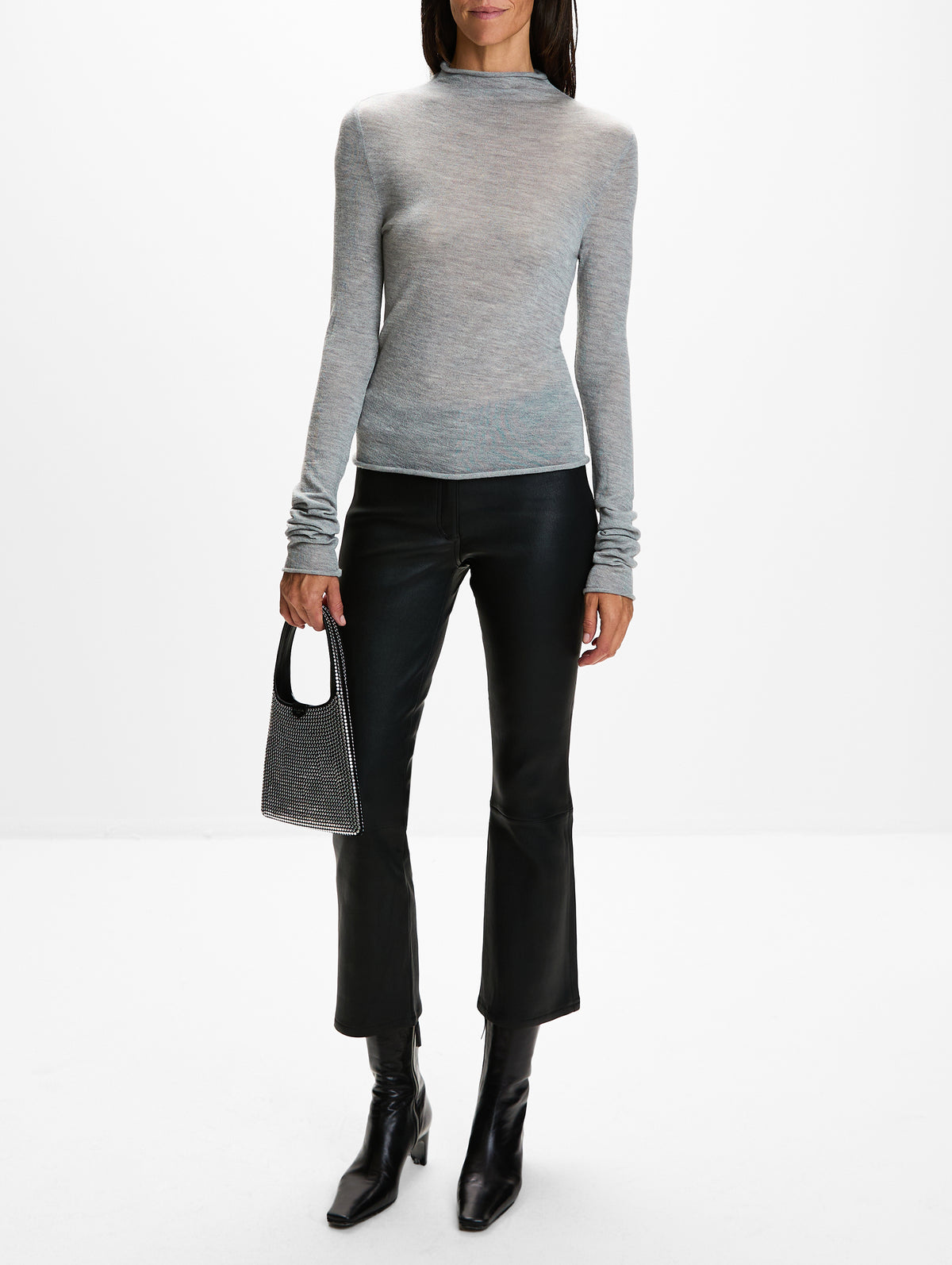 Lenny Cashmere Knit Top,CHRISTOPHER ESBER,GREY MARLE,Image 2