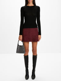 Melody Suede Skirt,ARMA,MAHOGANY,Image 2