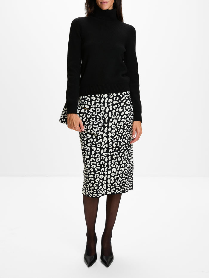 Pats Jacquard Clutch,CAROLINA HERRERA,BLACK IVORY,Image 1
