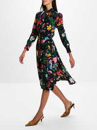 Flora Dress,GUCCI,BLACK MULTICOLOR,Image 3