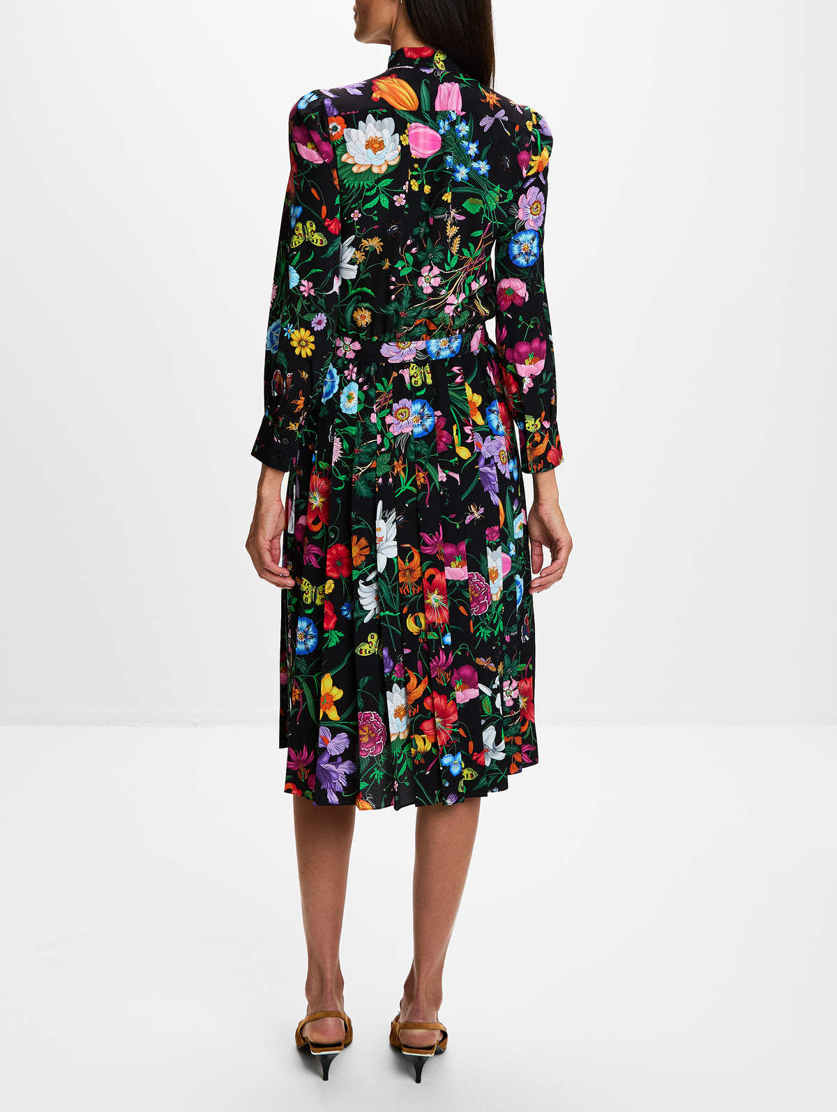 Flora Dress,GUCCI,BLACK MULTICOLOR,Image 4