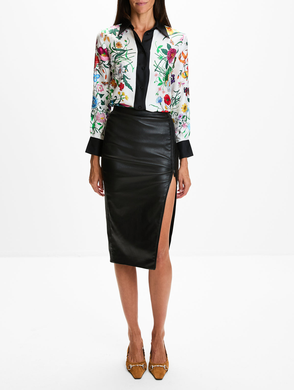 Smooth Stretch Skirt,GUCCI,BLACK,Image 2