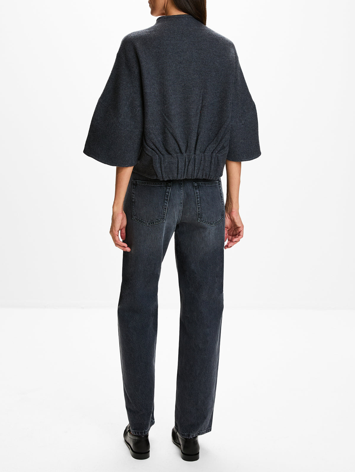 Short Wool Cardigan,HOUSE OF DAGMAR,ANTRACITE GREY,Image 3
