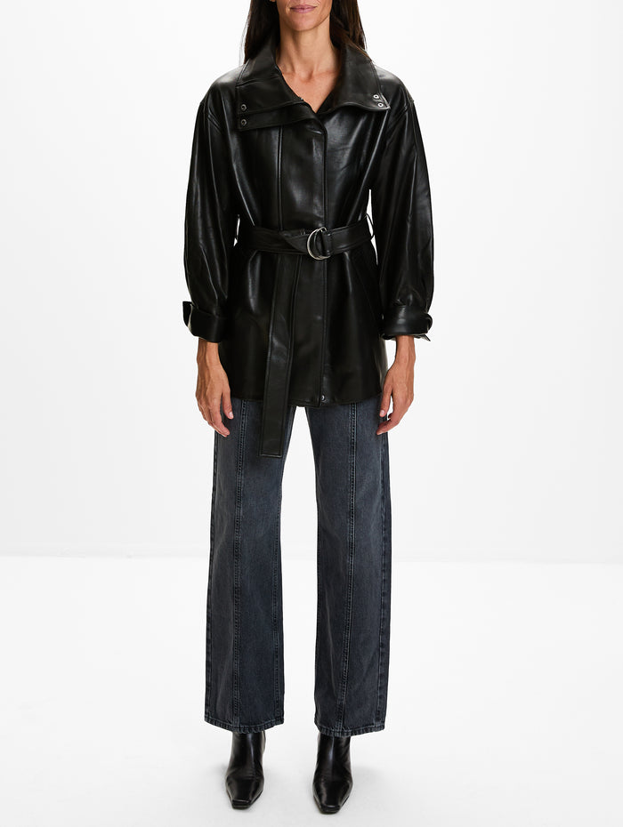 Ellis Leather Jacket,HEIRLOME,BLACK,Image 1