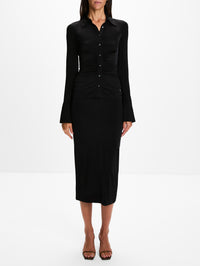 Elsa Midi Skirt,ÉTERNE,BLACK,Image 2