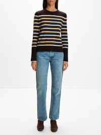 Lean Lines Sweater,LA LIGNE,CHOCOLATE/CREAM/BUTTERSCOTCH,Image 2