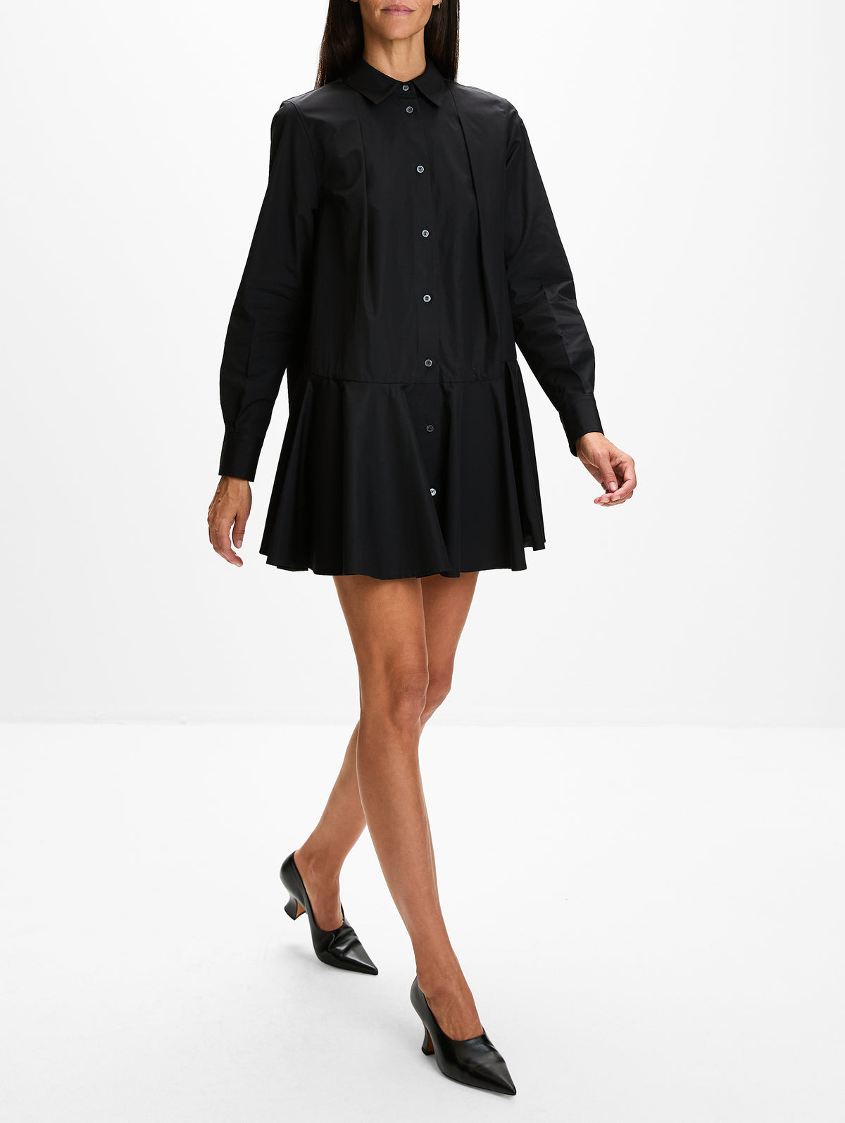Shirt Dress,LOEWE,BLACK,Image 3