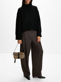 Jonah Turtleneck Sweater,LOULOU DE SAISON,BLACK,Image 2