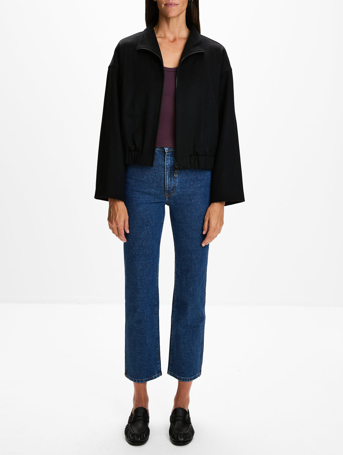 Apres Funnel Neck Jacket,SUSAN BENDER,BLACK,Image 2