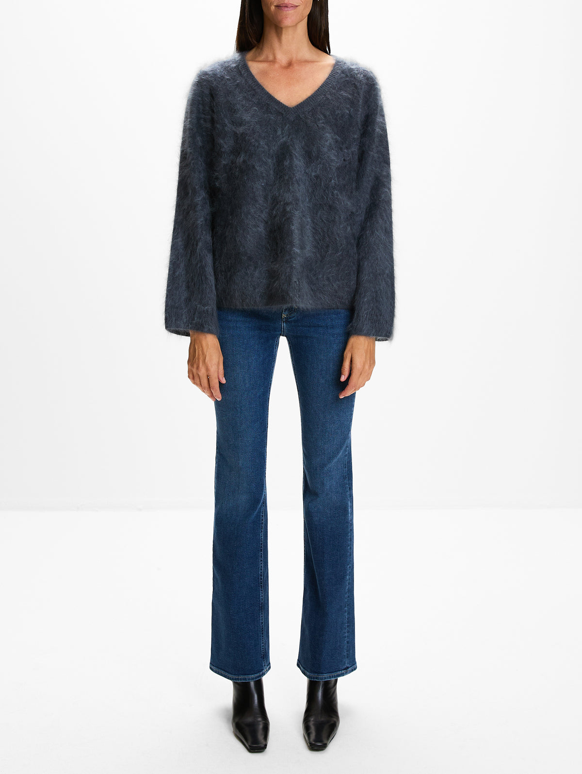 V Neck Sweater,CLOSED,STORM BLUE,Image 2