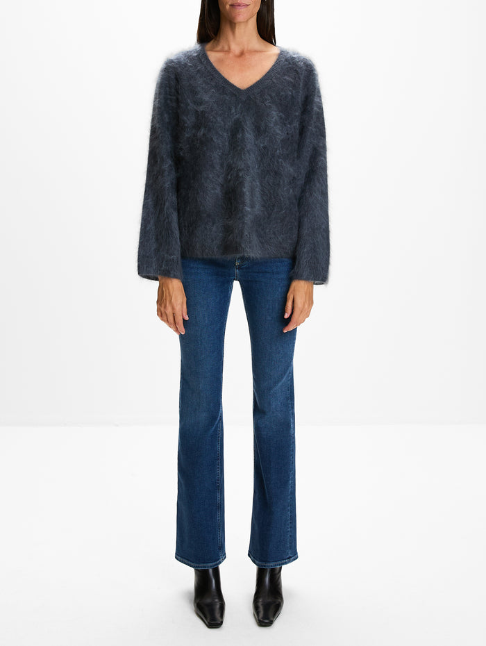 V Neck Sweater,CLOSED,STORM BLUE,Image 1