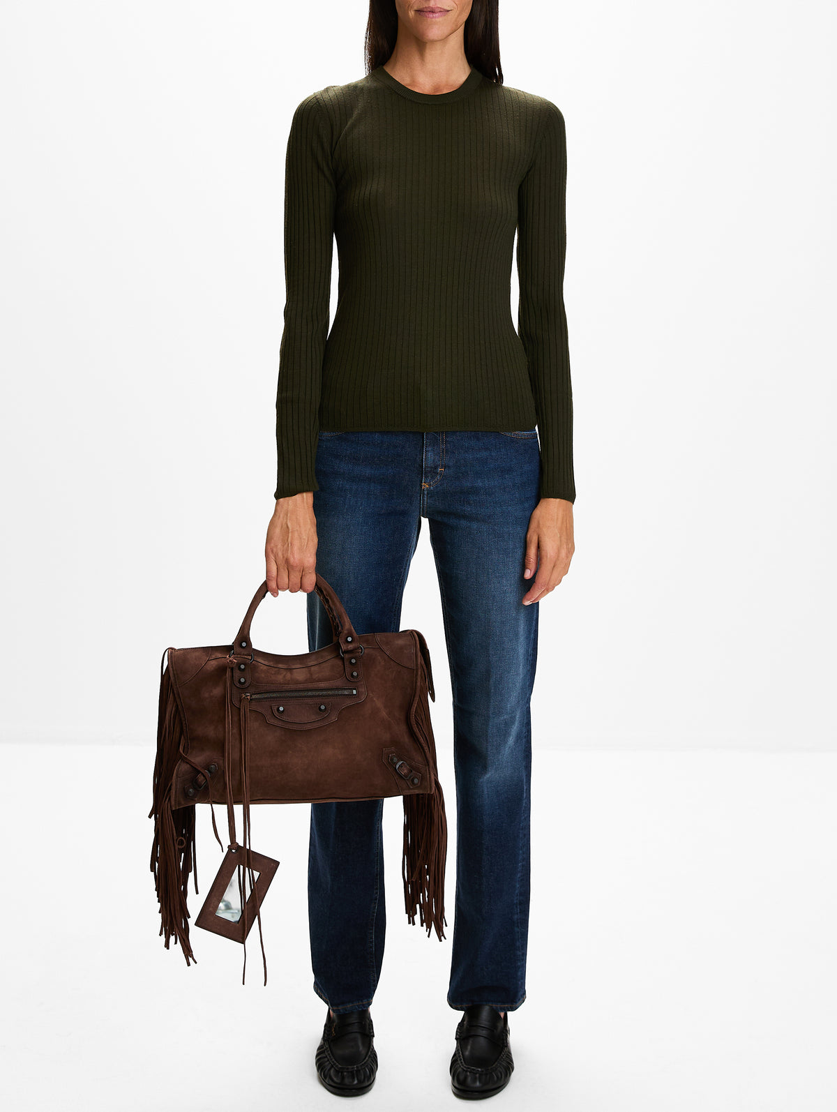 Fringe Le City Bag,BALENCIAGA,LIGHT ESPRESSO,Image 2